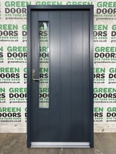 GREY MODERN FRONT DOOR ANTHRACITE RATIONAL RAL 7016 9010 TRIPLE GLAZED LAMINATED