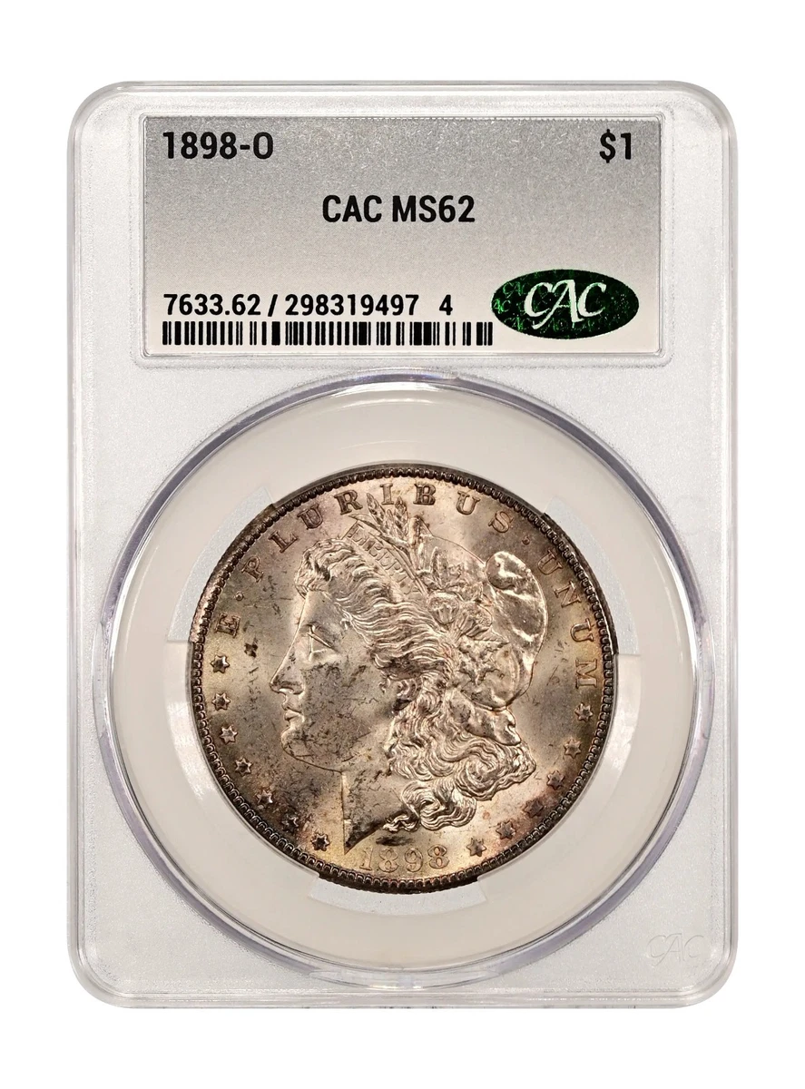 Silver MS 62 Graded 1898 Year Morgan US Dollars (1878-1921) for