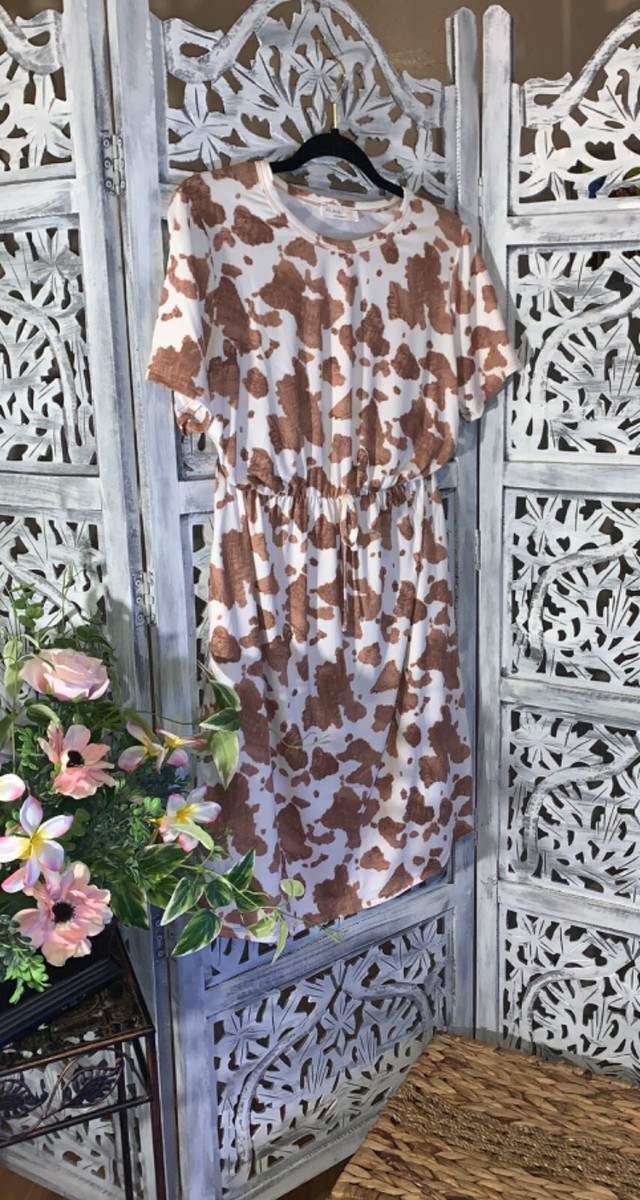 cow print dress brown medium Colour:Flamingo nmd27feb2026 Halter Light Blue Lace 15% Nylon.