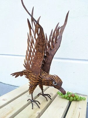 Edelrost Garten Adler Vogel GartenFigure, Gartendeko aus Metall Tier Rost 030893 - Bild 1 von 4