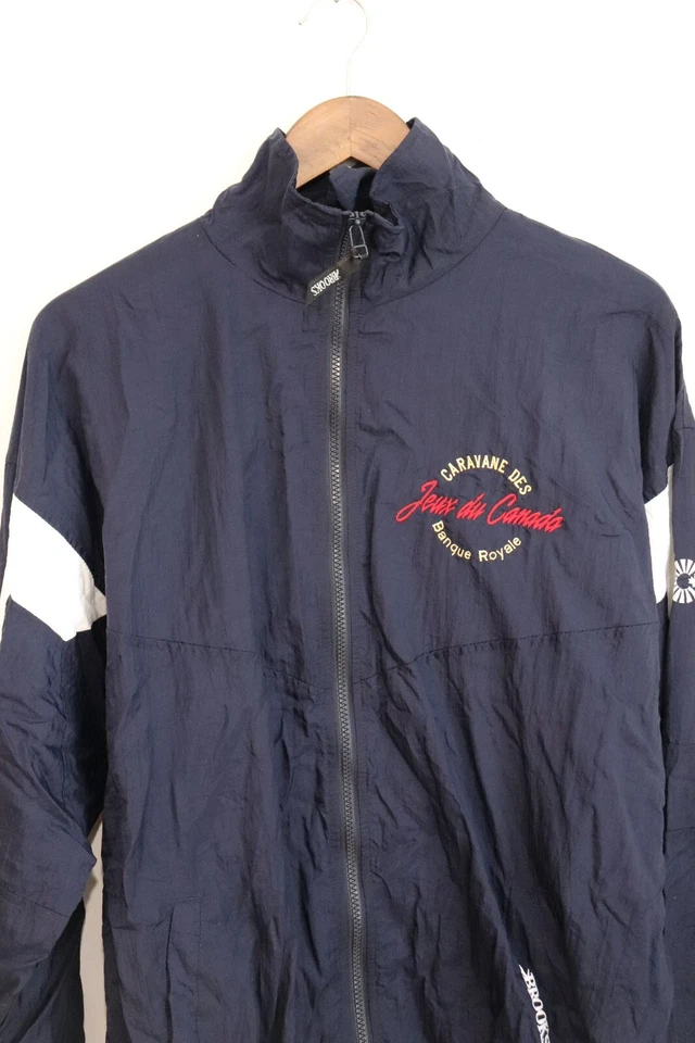 Vintage 1999 Brooks Windbreaker Navy/White NOS Canada Games Men's Size Large - Image 2 of 4