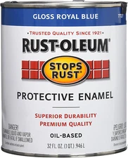 Stops Rust Brush-On Paint, 1qt - Gloss Royal Blue, Rust Prevention (Pack of 1)