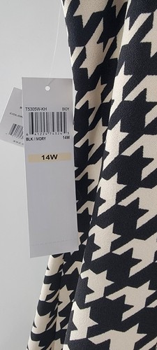 Suite 7 Sleeveless Dress Womens Size 14W Black and Ivory Geo Pattern Kohl's $92 - Picture 3 of 6