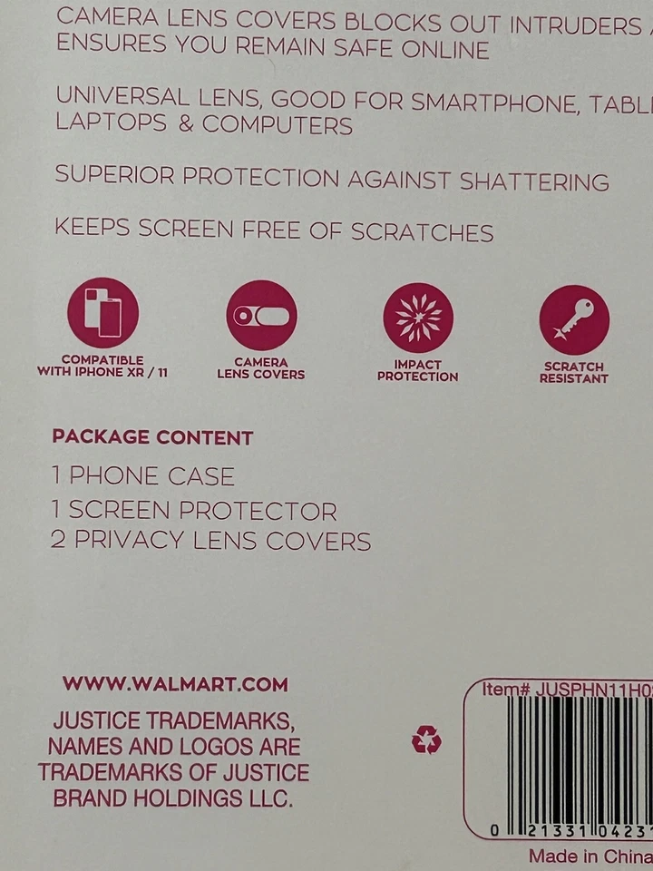 Kit protector Justice Fashion funda de teléfono para Apple iPhone 11/XR azul brillo Foto 4 de 4