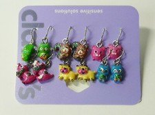 Claire's Earrings Pierced Sensitive Solutions LOT Funny Animals USA SELLER