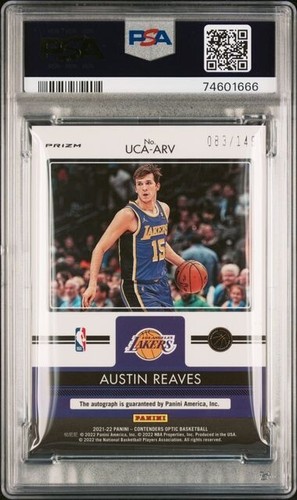 Austin Reeves 2021-22 Contenders Optic Up and Coming Auto #UCAARV 83/149 PSA 9 - Photo 2/2