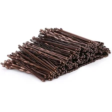 Bobby Pins, 200 Pieces, Brown, 2-Inch Curved Hair Pins Clips for Kids Girl Women