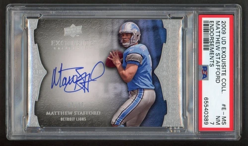 2009 UD Exquisite Collection Matthew Stafford Endorsements RC AUTO PSA 7 NM