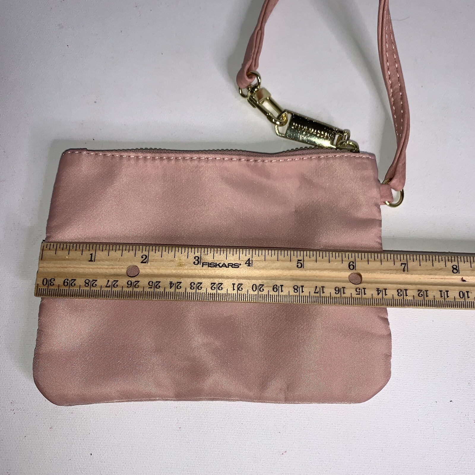 Steve Madden Light Pink Gold Zipper Wristlet Wallet W… Gem