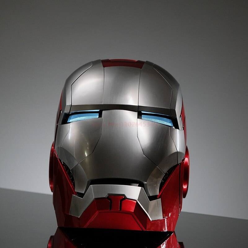 Silver Iron Man Voice Activated Mk5 Helmet 1:1 Wearable Amazing Christmas Gifts