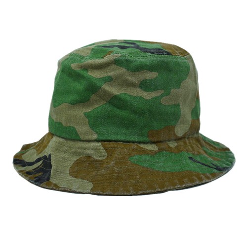 Summer 100% Cotton Bucket Hat Vintage Camouflage Big Brim Sun Safari Fishing Cap - Picture 8 of 14
