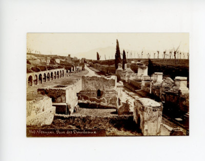 Tirage Albuminé Vintage - Panorama De Pompéi, Italie - Circa 1875 - Format 18,5x25,5 Cm - Original