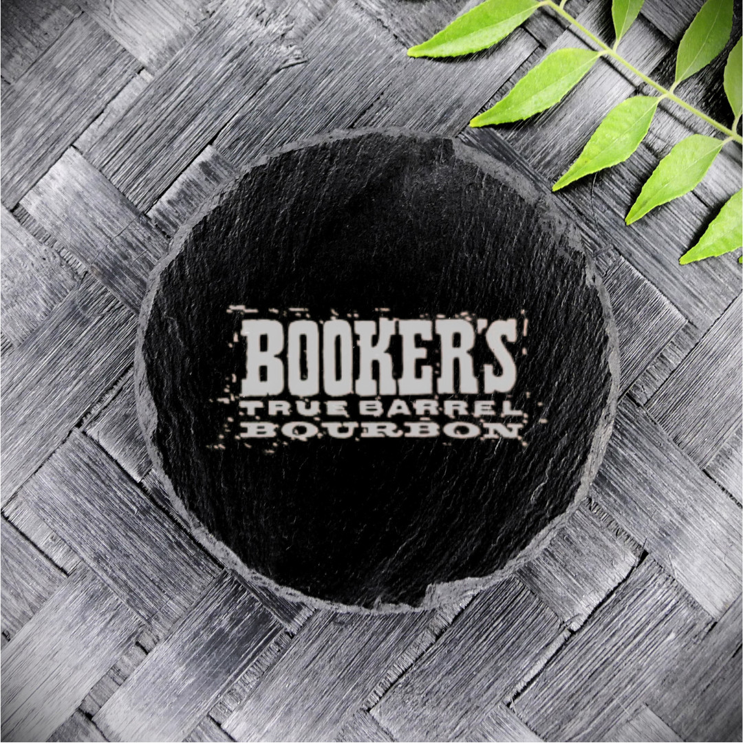 Booker's Bourbon Whiskey Slate Coaster Brand New Handcrafted Laser Engraved