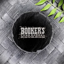 Booker's Bourbon Whiskey Slate Coaster Brand New Handcrafted Laser Engraved