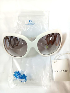 BVLGARI SUNGLASSES WHITE/GOLD FRAME MODEL P2006 SIZE 61 17 118 MADE IN ITALY NWT