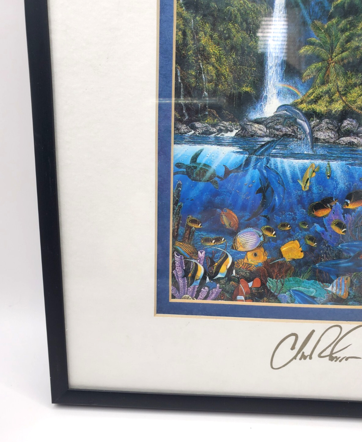 Christian Riese Lassen Eternal Rainbow Sea Matted Framed SIGNED