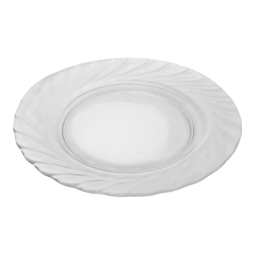 3 Arcoroc France CLEARBROOK Swirl Textured Clear Glass 7.75" Salad Plate MINT - Picture 3 of 6
