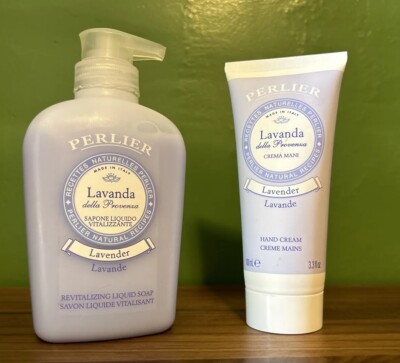 Perlier Lavanda Revitalizing 10oz Liquid Soap Lavender Scent 3.3oz Hand Cream