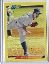 2020 Bowman Heritage Chrome Prospects Eric Pardinho Yellow Refractor #/75