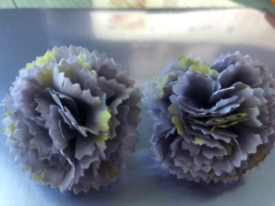 FLOWERS, HANDMADE FAUX SILK SET OF 6 CARNATION FLOWER HEADS FOR ALL CRAFTING