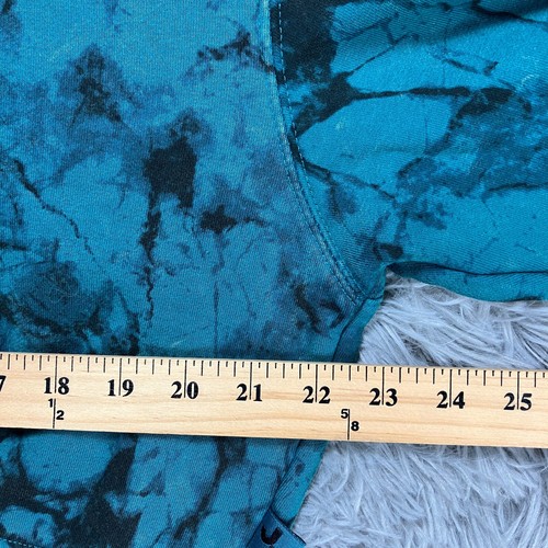 JoyLab Crew Neck Cropped Sweatshirt Women's M Blue Black Tie Dye Hi-Lo Yoga - Picture 5 of 10