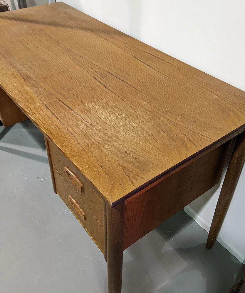 MCM Teak Wood Desk 4 Drawers Egon Jensen design for Hanbjerg M belf 1960 s