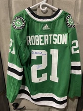 Memorbale Authentic Jason Robertson 💣Inscribed💣 Autographed Jersey 🔥COA