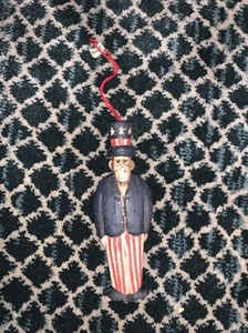 Uncle Sam/Santa Patriotic Flag Ornament 4th July Christmas MIDWEST