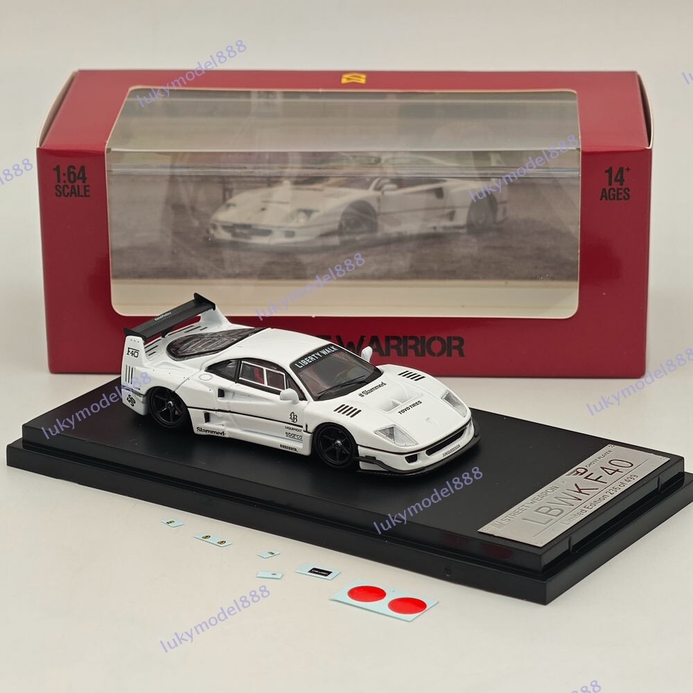 1/64 STREET WARRIOR SW LBWK F40 White Diecast Models Car