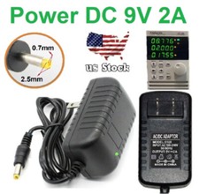 tESTED 9V 2A 2000mA AC Adapter to DC Power Supply Charger Cord 2.5x0.7mm US plug