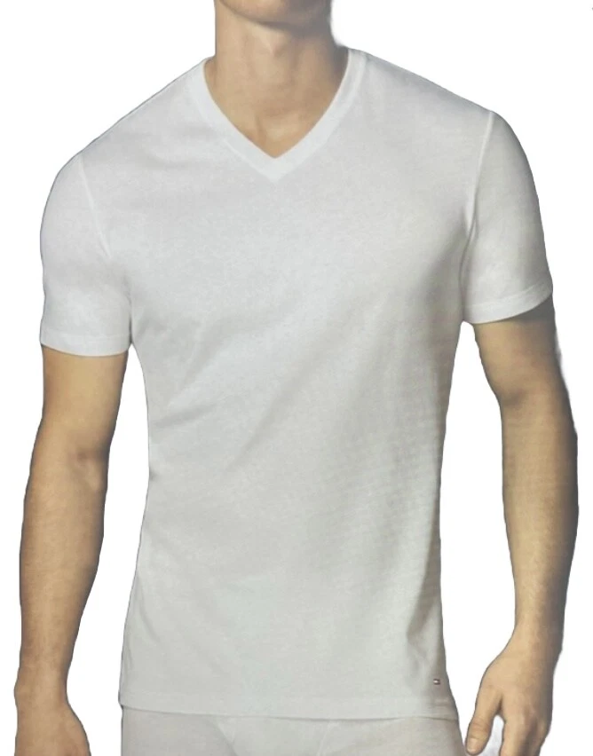 Tommy Hilfiger Hombre Paquete de 3 Camisetas Cuello en V Algodón Verano Camiseta Esencial Top M-XL Foto 2 de 4