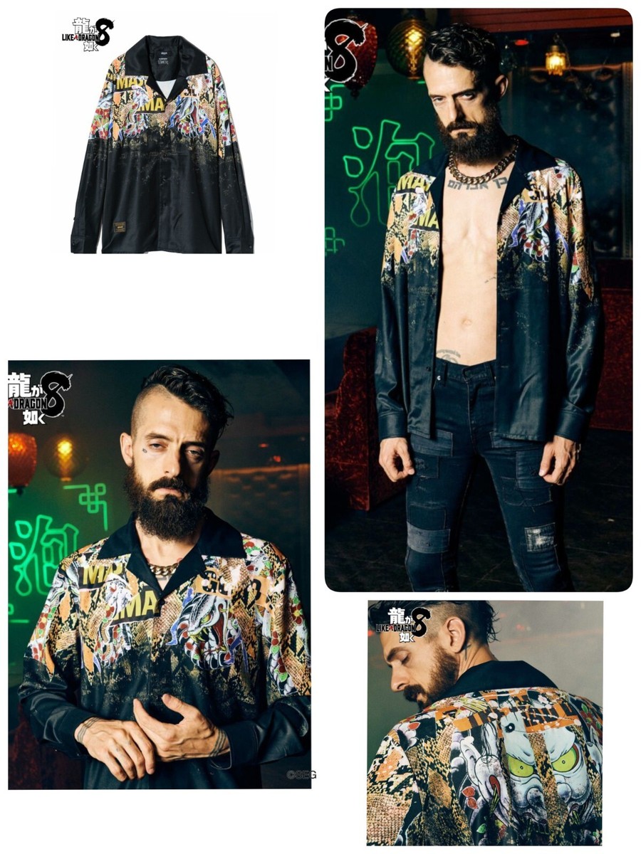 glamb Yakuza 8 collaboration Goro Majima Shirts/Black | eBay