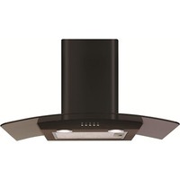 CDA ECP72BL 70cm Black Glass Chimney Cooker Hood Extractor Fan