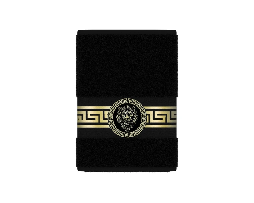 Handtücher Duschtücher Badetücher Saunatücher Baumwolle Schwarz Weiß Gold Löwe - Bild 4 von 4