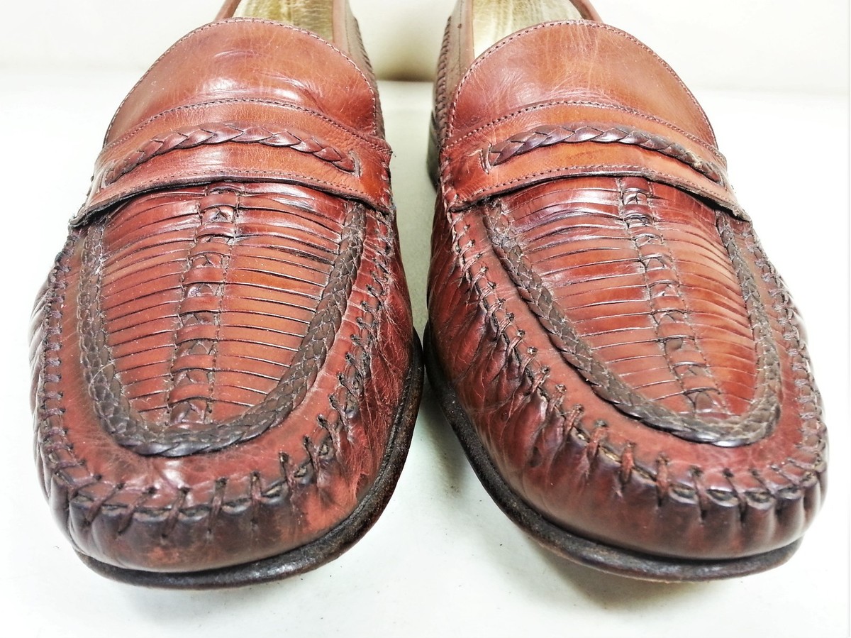 靴 Vintage brass boot leather Loafer Brass Boot Brown LeatherLoafers Dress Shoes Size 10.5 M