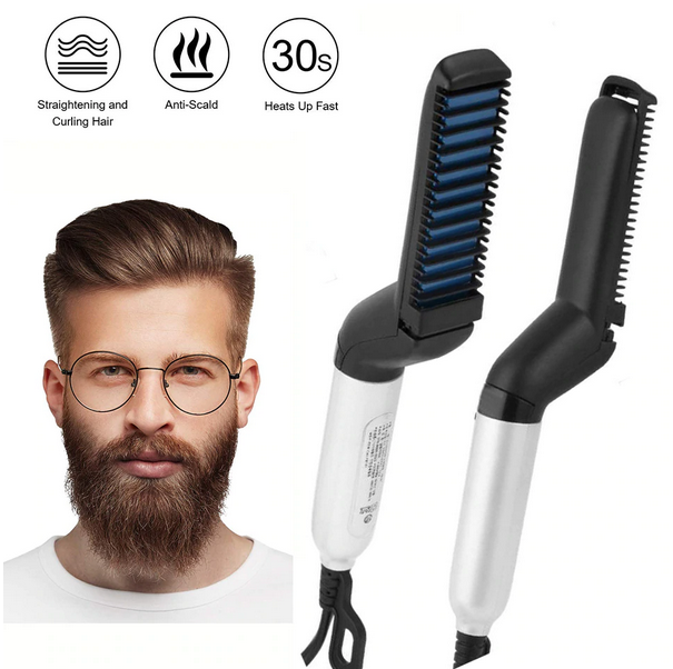 Beard Straightener Multifunctional Flat Iron Hair Comb Curler Men Styler EU Plug eBay