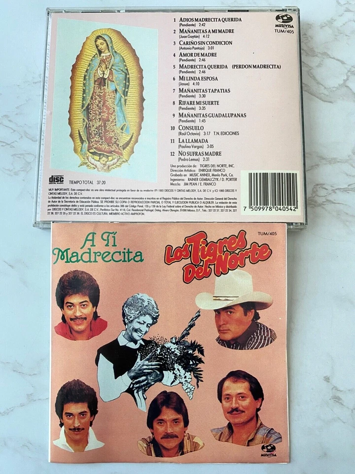 Los Tigres Del Norte A Ti Madrecita CD ORIGINAL HECHO EN MEXICO Musivisa RARO! - Image 4 of 4