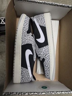 Nike Air Jordan 1 Low Men's Sneakers Black/Cement, Size 13