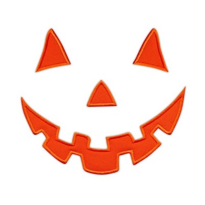Kürbisgesicht - HALLOWEEN - Bügelbild Patch/Abzeichen bestickt