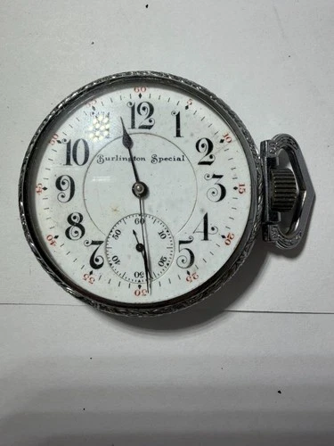 Antique Pocket watch Burlington Special 1958154 Illinois Spartan Case  49mm