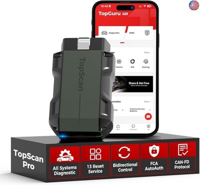 TOPDON TopScan Pro, OBD2 Scanner Bluetooth for iOS & Android, Diagnostic