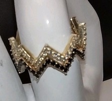 2 Vtg Sterling Silver 925 Stackable Rings 1 Clear And 1 Black Rhinestones Sz 7