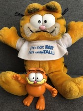 GARFIELD Plüschtier Stofftier Kuscheltier + Garfield Figur Bully (1978/1981)