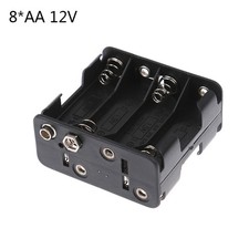 8 AA 12V Battery Clip Slot Storage Holder Box Case With 9V Snap Connec-Q6 A3