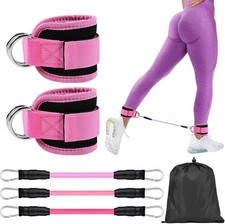 Ankle Resistance Bands with Cuffs, Elastic Resistance Band Set With Storage Bag