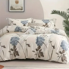 Floral Duvet Cover Set   Queen Size   2  Piece Bedding   Soft Microfiber   Easy C
