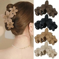 4PCS Large Flower Hair Claw Clips Non-Slip Matte Strong Hold for Thick Hair
