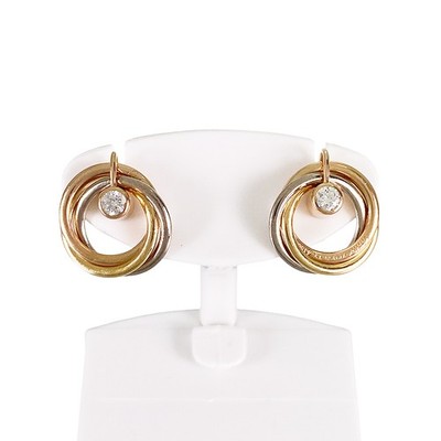 Cartier Trinity Yellow gold Diamond Earring