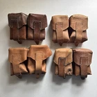 Vintage WW2 Serbian Military Surplus Authentic Leather Ammo Pouch Lot Of 4
