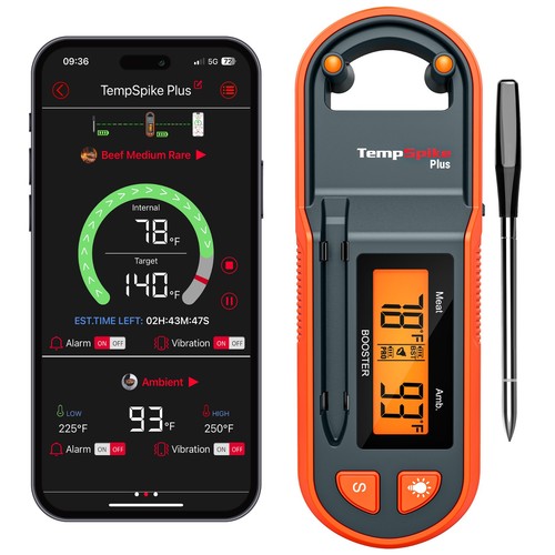 ThermoPro TempSpike TP971 kabelloses Fleischthermometer 600 Fuß Reichweite ultradünne Sonde - Bild 3 von 16